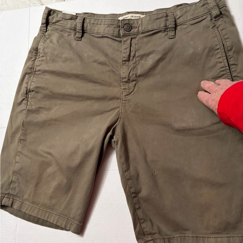 Mavi Mike Twill Shorts Mens‎ 38 Olive Green Cotton Stretch Chino 0433222758